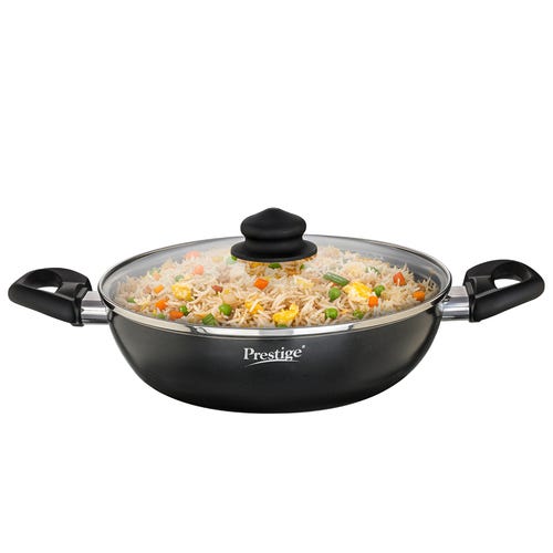 Prestige Omega Deluxe Granite Non-stick Round Base Kadai (Black)