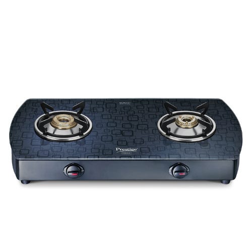 Prestige Premia Schott Glass Top Gas Stove - (Black)