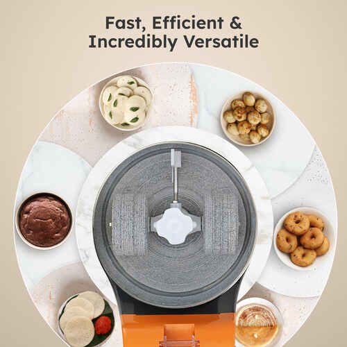 Prestige PWG 10 Orange Wet Grinder with Stainless Steel Drum, 2L, 200W