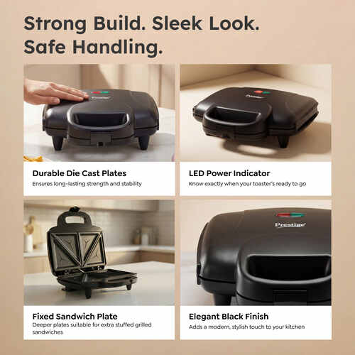 Prestige Sandwich Toaster with Fixed Sandwich Plates - PSMFD 01