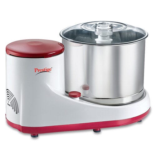 Prestige PWG 05 Wet Grinder with Stainless Steel Drum 200 W, 2 L (White, Red)