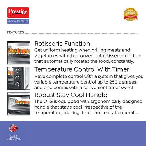 Prestige POTG 46RC Oven Toaster Griller with Convection and Air Fryer Function
