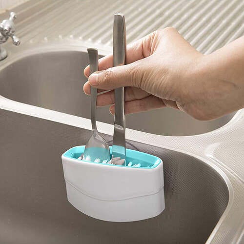 Prestige CleanHome Set of Cutlery Cleaner and Dish Wiper (White, Charcoal Grey)