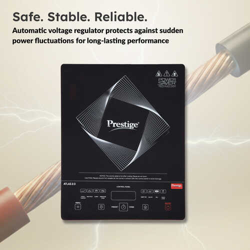 Prestige 2000 W Induction Cooktop Touch Panel (Black, Red, Atlas 2.0)