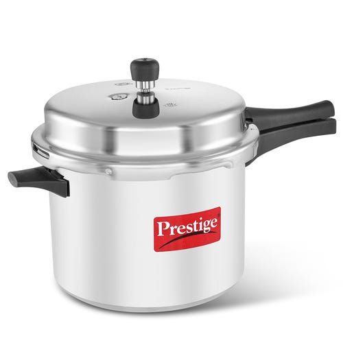 Prestige Popular Plus Virgin Aluminium Gas and Induction Compatible Pressure Cooker, 10 L (Silver)