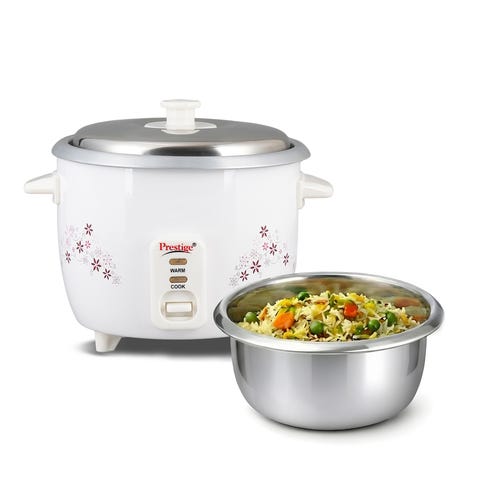 Prestige Delight PRWO Rice Cooker with Close Fit Lid (Off-white) 1.5 L