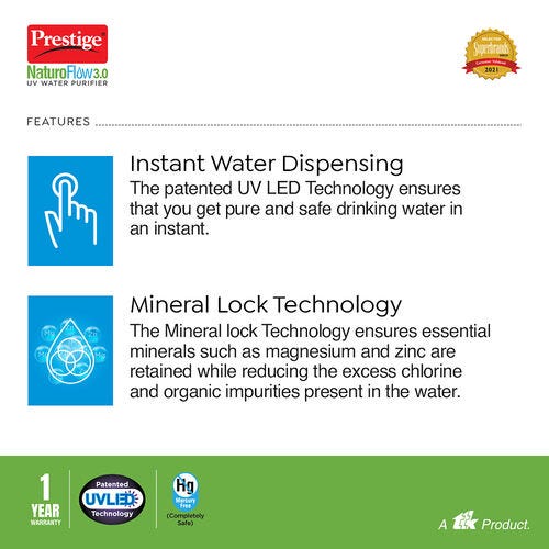 PRESTIGE NATUROFLOW 3.0 UV WATER PURIFIER