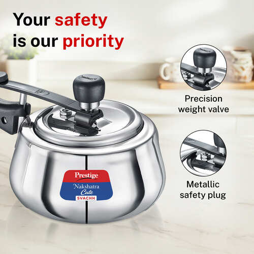 Prestige Nakshatra Cute Svachh Stainless Steel Pressure Cooker 2 L