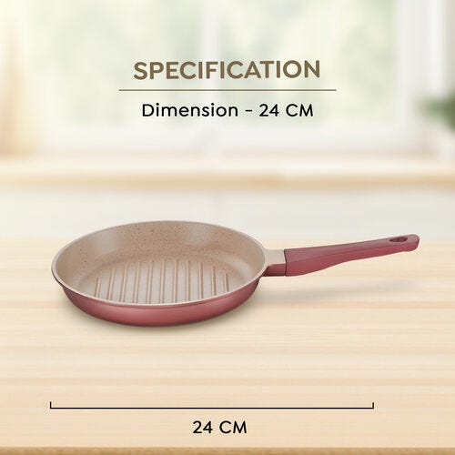 Prestige Omega Die-Cast Non-Stick Grill Pan | 3-Layer Coating | Die-Cast Body | Metal Spoon Friendly | Heavy Base