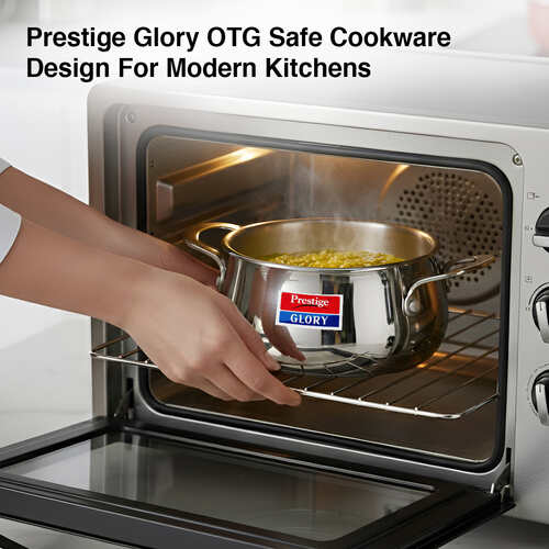 Prestige Glory Stainless Steel Cookware Handi 18 Cm /3.0 L With Glass Lid