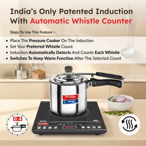 Prestige PIC 3.1 V3, 2000 Watts Induction Cooktop | Indian Menu Options | Automatic Whistle Counter