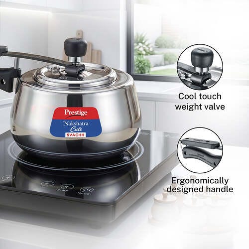 Prestige Nakshatra Cute Svachh Stainless Steel Pressure Cooker 2 L