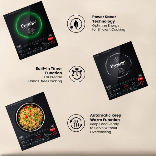 Prestige PIC 6.1 V3 2200 Watts Induction Cooktop with Indian Menu Options | Dual Heat Sensor