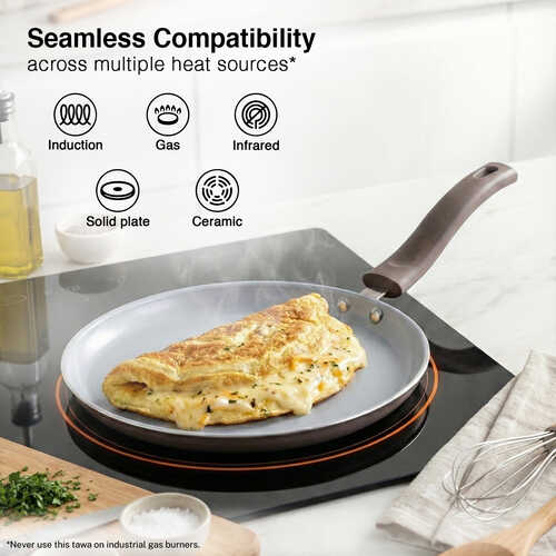 Prestige Ceraglide Duo Ceramic Coating Non Stick Aluminium Cookware Omni Tawa