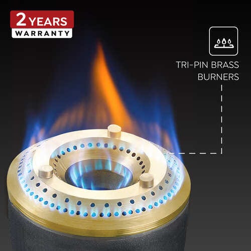 Prestige Atlas Plus LP Gas Stove 1 U GTA-4 (With Powder Coated Body, Glass Top & 4 Unit Brass Burners) & L. P. Gas Hose 1 Unit & Gas Lighter PGL 03 1 Unit & Knife 1 Unit