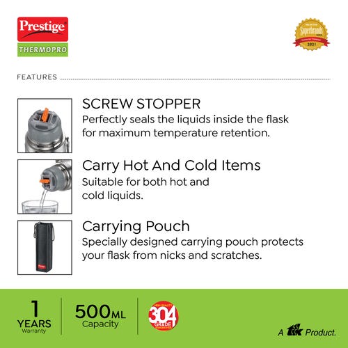 Prestige Thermopro Stainless Steel Flask PFSL