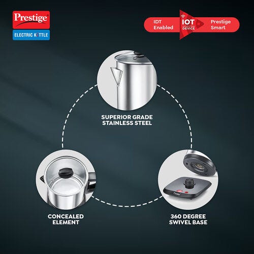 PRESTIGE ELECTRIC KETTLE SMART-1.7 ( 1.7L WITH CONCEALED ELEMENT)