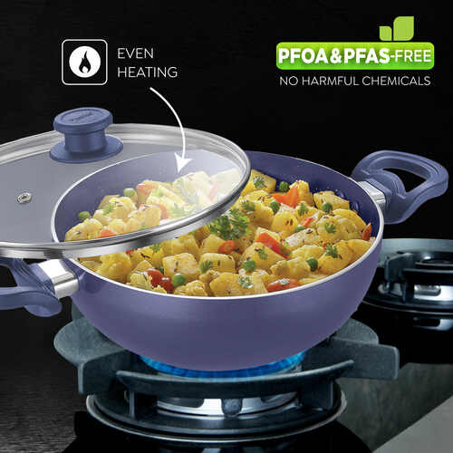 Prestige Ceraglide Ceramic Coating Non-Stick Aluminium Cookware Deep Kadai