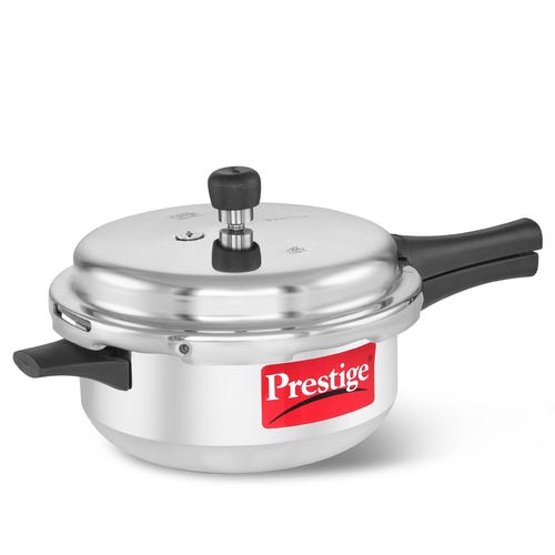 Prestige Popular Plus Virgin Aluminium Precision Weight Valve Junior Deep Pan Pressure Cooker (Silver)