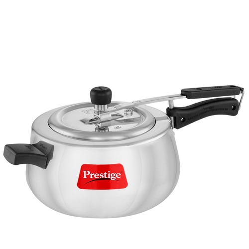 Prestige Nakshatra Cute Svachh Aluminium Gas and Induction Compatible Pressure Cooker (Silver) 5 L