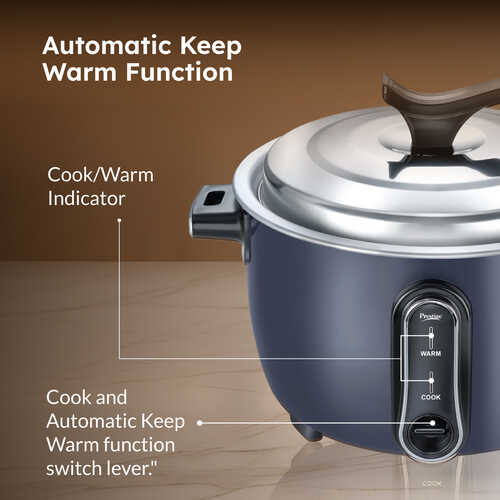 Prestige Delight Electric Rice Cooker (4.2 L Open Type, with Aluminium Cooking Pan - 2 Unit)