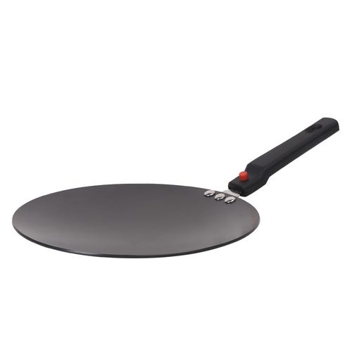 Prestige Magna Hard Anodised Detachable Handles Concave Tawa 25 cm, Black