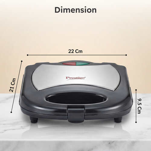 Prestige PGMFS Sandwich Toaster 700W with Non-stick Fixed Grilled Plates