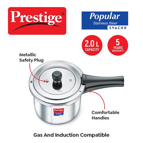 PRESTIGE POPULAR SVACHH STAINLESS STEEL PRESSURE COOKER 2.0 L
