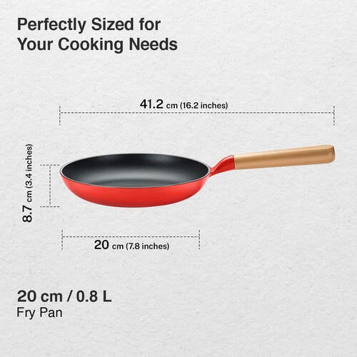 Prestige Castlite Enamel Coated Cast Iron Fry Pan | Lightweight, High Heat Retention | Enamel Coated | Gas & Induction Compatible|Low-Oil Cooking|Stay-Cool Handle | Easy Clean |15Y Warranty