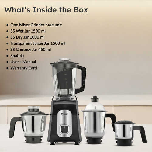 Prestige Ergon Mixer Grinder (With 3 Stainless Steel Jars And 1 Juicer Jar)