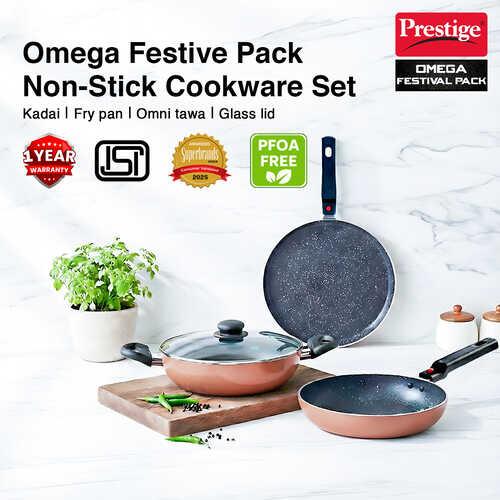 Prestige Festival Pack - Build Your Kitchen Induction Bottom Non-Stick Coated Cookware Set (Aluminium, 3 - Piece)