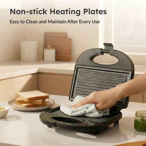 Prestige PGMFB 800 Watt Grill Sandwich Toaster | Non-Stick Grill Plates | Heat Resistant Bakelite Body | Auto Cut Off | Power & Ready Indicators | Easy to Clean | Black | 1Y Warranty | ISI Certified
