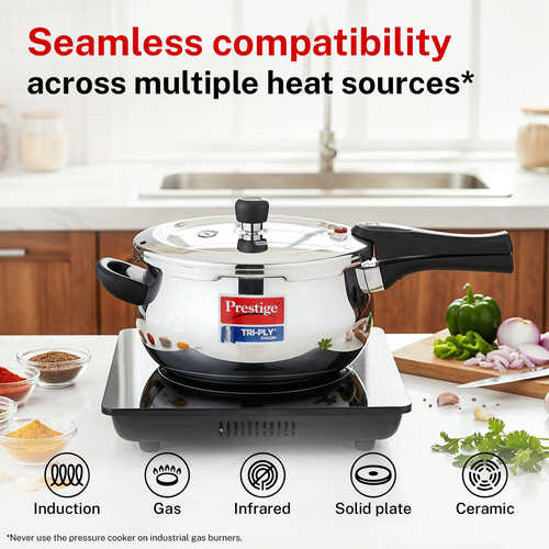 PRESTIGE SVACHH TRI-PLY HANDI PRESSURE COOKER 3 LITRE