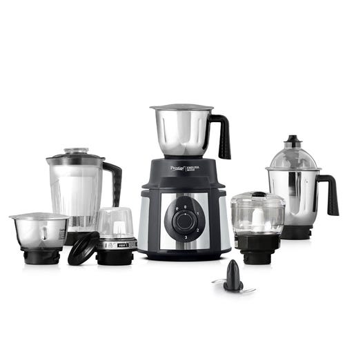 Prestige Endura 1000 W Mixer Grinder, 6 Jars (1500 ml, 1000 ml, 1500 ml, 450 ml) (Black, Silver)