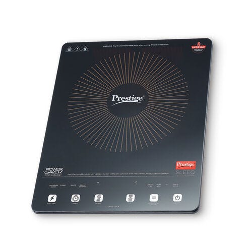 Prestige Sleeq 2300 Watts Induction Cooktop | 4KV Surge Protection | 7 Preset Indian Menu Options & Timer | Soft Touch Button | Easy to Clean | Portable | 1Y Warranty | Black | BIS Certified