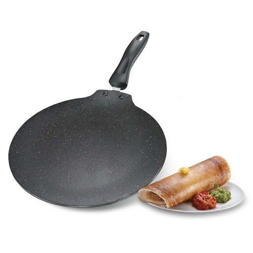 Prestige Omega Deluxe Granite-finish Coated Aluminium Non-Stick Dosa Tawa (Black)