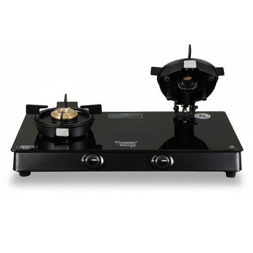 Prestige Svachh Neo Toughened Glasstop Gas Stove with Liftable Burners (Black)
