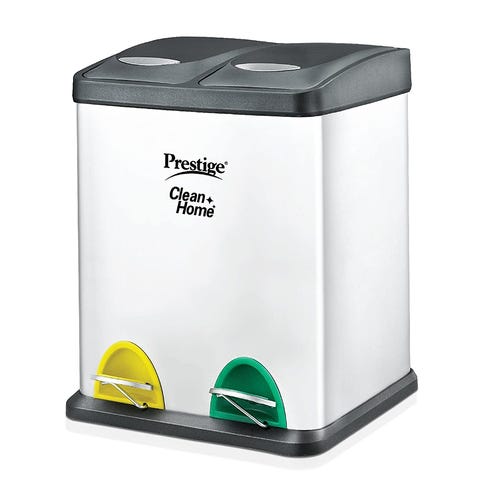 Prestige CleanHome PFBD Flip Bin (Double) with Lid, 16L (Silver)