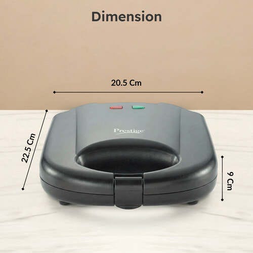 Prestige PGMFB 800 Watt Grill Sandwich Toaster | Non-Stick Grill Plates | Heat Resistant Bakelite Body | Auto Cut Off | Power & Ready Indicators | Easy to Clean | Black | 1Y Warranty | ISI Certified