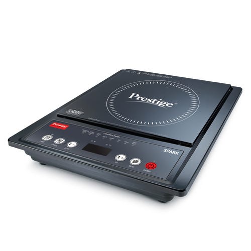 Prestige Spark 1200 W Induction Cooktop(Unique Dual Heat Sensors, Power Saving Technology, Indian Menu Options, Black)