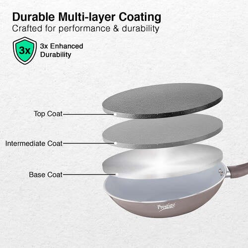 Prestige Ceraglide Duo Ceramic Coating Non Stick Aluminium Cookware Wok