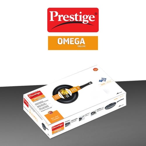 Prestige Omega Deluxe Aluminium Induction Base Non-Stick Fry Pan (Red)