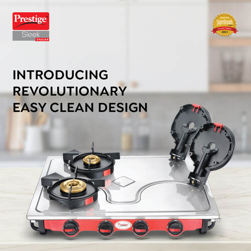 Prestige Svachh Sleek 4B with Liftable Burners Stainless Steel Manual Gas Stove