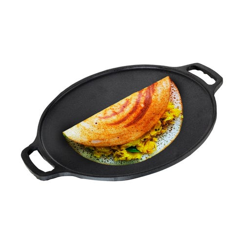 Prestige Cast Iron Scratch Resistant Round Base Dosa Tawa 30 cm, (Black)