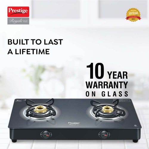 Prestige Royale Plus GT 02 Toughened Black Glass Top