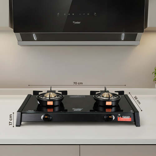 Prestige Svachh Glass Top Gas Stove with Liftable Burners
