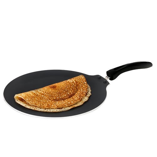 Prestige Omega Deluxe Induction Base Non-Stick Aluminium Flat Dosa Tawa, 30 cm, Red