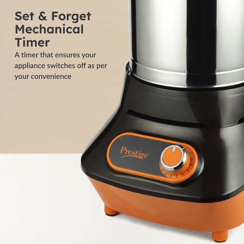 Prestige Vertical PVG 1.5 Wet Grinder with Stainless Steel Drum 200 W, 1.5 L (Black & Orange)