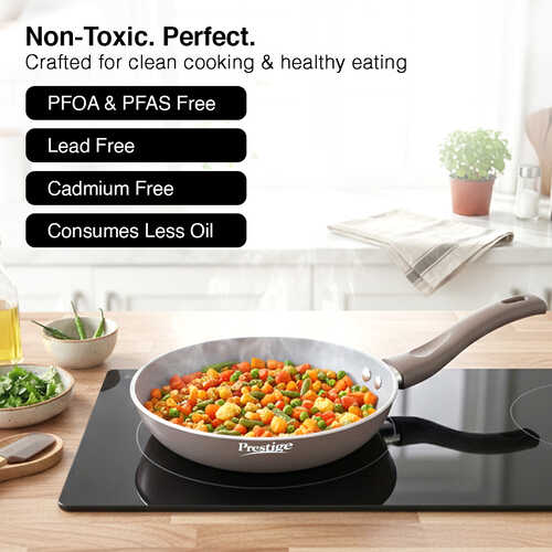 Prestige Ceraglide Duo Ceramic Coating Non Stick Aluminium Cookware Fry Pan Dia 22 cm (1.3 Litre)