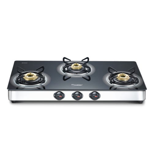Prestige Royale Plus Schott Glass Top Gas Stove (3 Burners) - GT 03L SS